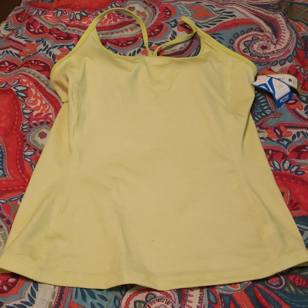 Green/yellow exercise top